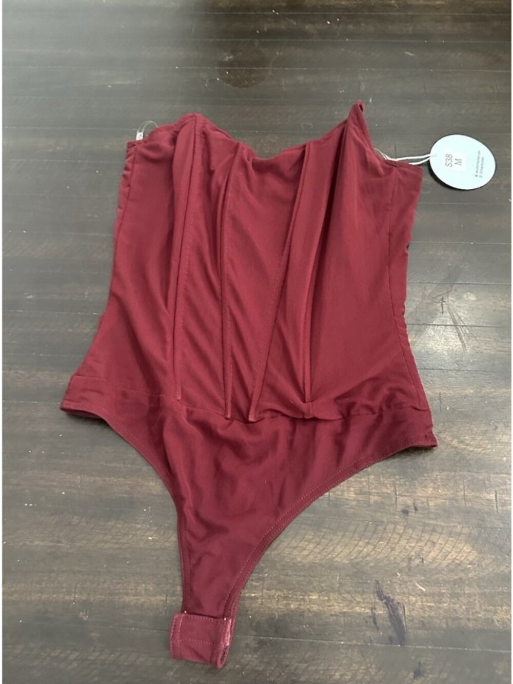 Women’s Cloud Ten Strapless Maroon Bodysuit Medium NWT